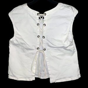 LaCausa White Back Tie Blouse